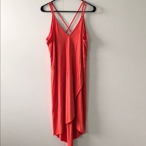 Lush coral high low dress - XS
